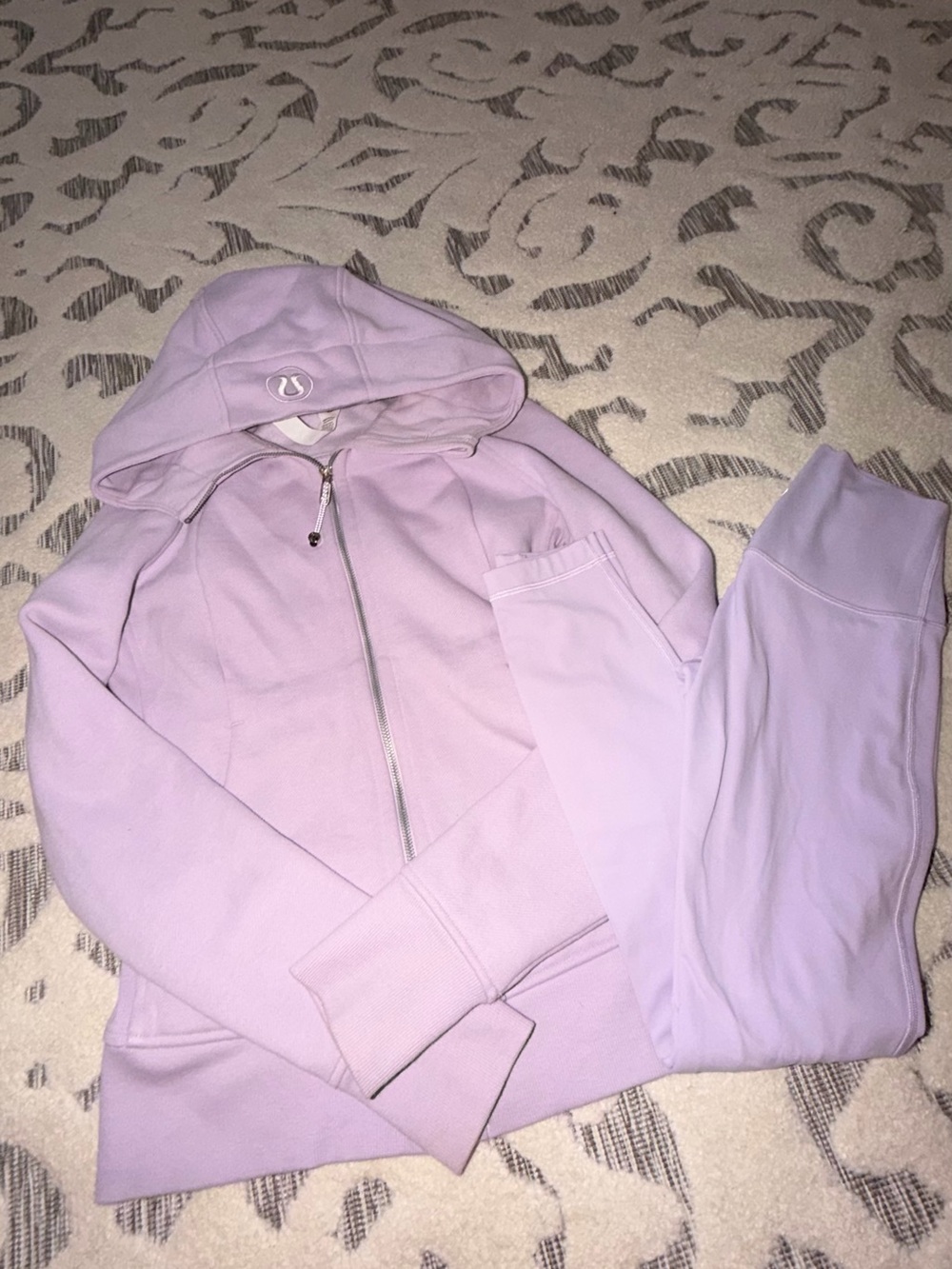 lululemon athletica Women's Lavender Scuba Hoodie Jacket and leggings
